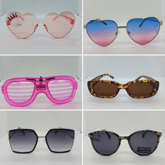 NWT 6 PAIR WOMENS ASSORTED SUNGLASSES - Picture 1 of 10